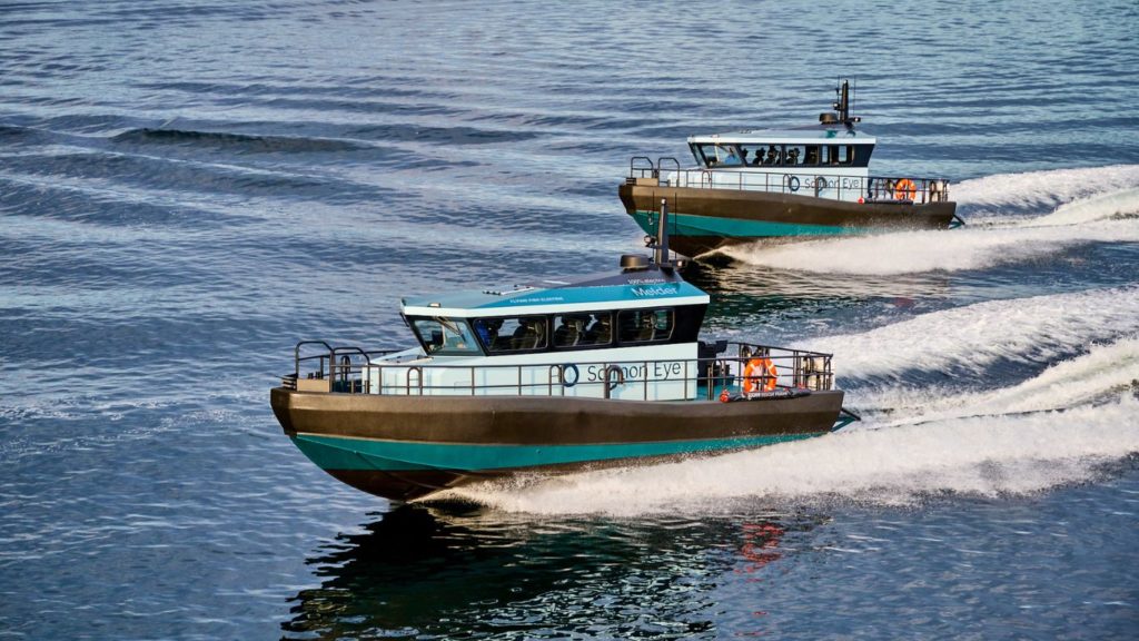 Two electric Hukkelboard boats powered by Evoy