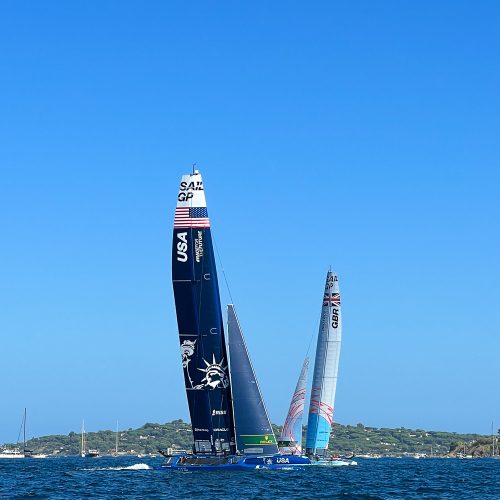SailGP Grand Prix with Evoy boat as support boat